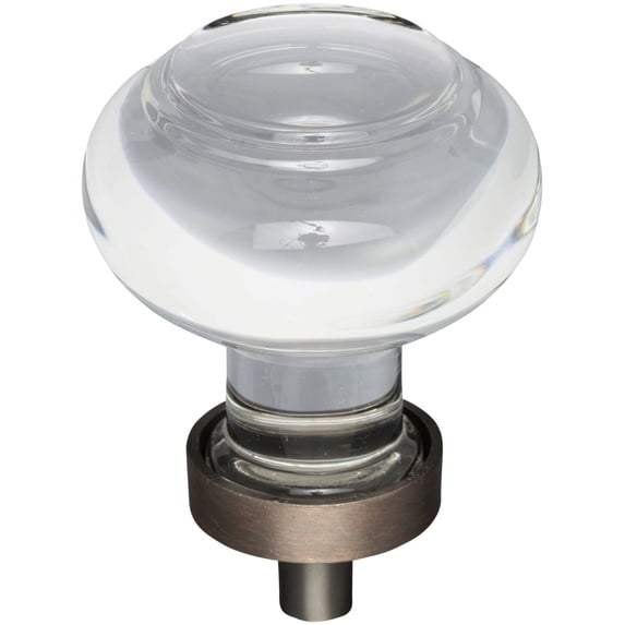Jeffrey Alexander G120 Harlow 1-7/16" Glam Round Button Glass Cabinet Knob / Drawer Knob -