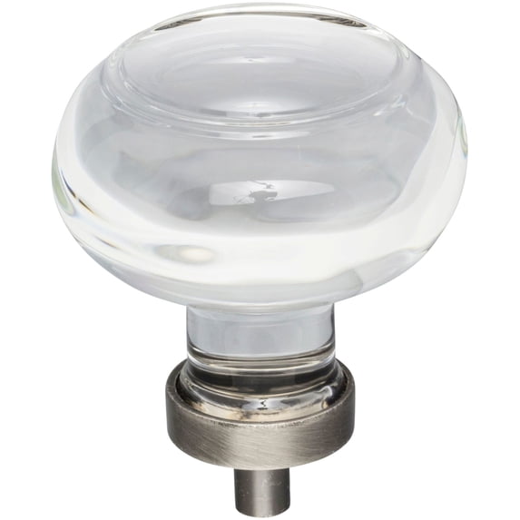 Jeffrey Alexander G120l Harlow 1-3/4" Glam Round Button Glass Cabinet Knob / Drawer Knob -