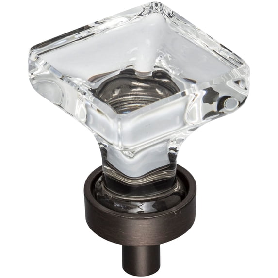 Jeffrey Alexander G140 Harlow 1" Square Vintage Glam Glass Cabinet Knob / Drawer Knob -