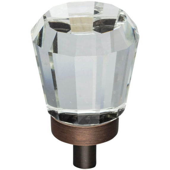 Jeffrey Alexander G150 Harlow 1" Geometric Faceted Glass Vintage Glam Cabinet Knob /