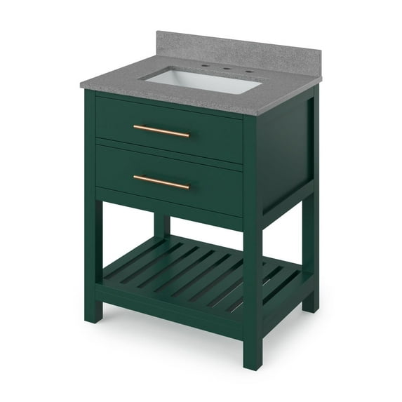 Jeffrey Alexander Vkitwav30 Wavecrest Ii 30" Free Standing Single Sink Bath Vanity - Green