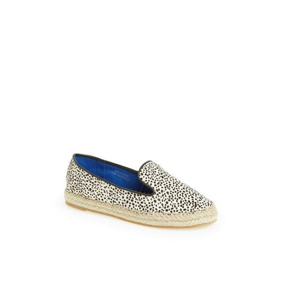 Jeffrey Campbell Abides F White Black Jaguar Genuine Calf Hair Espadrille Flat