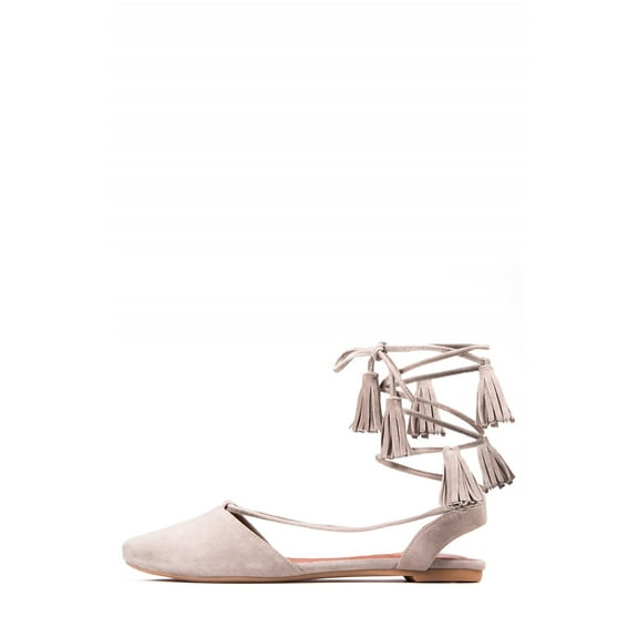 Jeffrey Campbell Amour Taupe Suede Leather Upper Ankle Strap Wedge Pointed Toe (Taupe Suede, 6)
