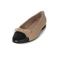 thumbnail image 1 of Jeffrey Campbell Arabesque Natural Nude Black Rounded Toe Slip On Ballet Flats (Natural Black, 10), 1 of 4