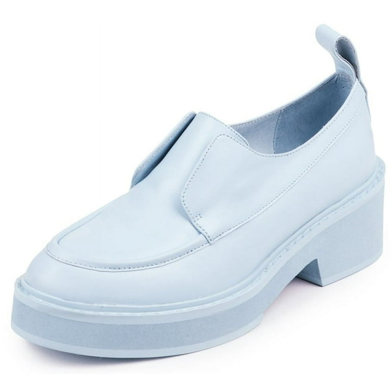 Campbell Shoes Jeffrey Campbell Creepers Jeffrey Campbell Arvis Lace-Less  Oxfords Baby Blue Leather Creeper