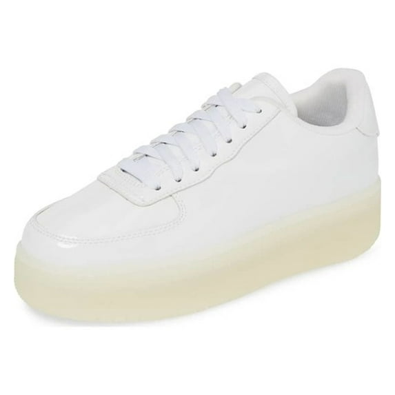 Jeffrey Campbell COURT Sneakers Lace Up Platfrom Tennis Shoes (5.5, WHITE WHITE)