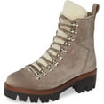 thumbnail image 1 of Jeffrey Campbell Culvert Taupe Suede Lace-up Hiker Fur Lined Cozy Combat Boots (TAUPE SUEDE IVORY, 5.5), 1 of 6