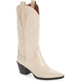thumbnail image 1 of Jeffrey Campbell Dagget Natural Mid-Calf Pointed Toe Western Heeled Boots (Natural, 9), 1 of 6