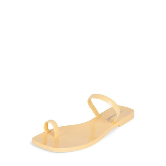 Jeffrey Campbell Darbey-JLL Light Orange Squared Open Toe Jelly Slide Sandals