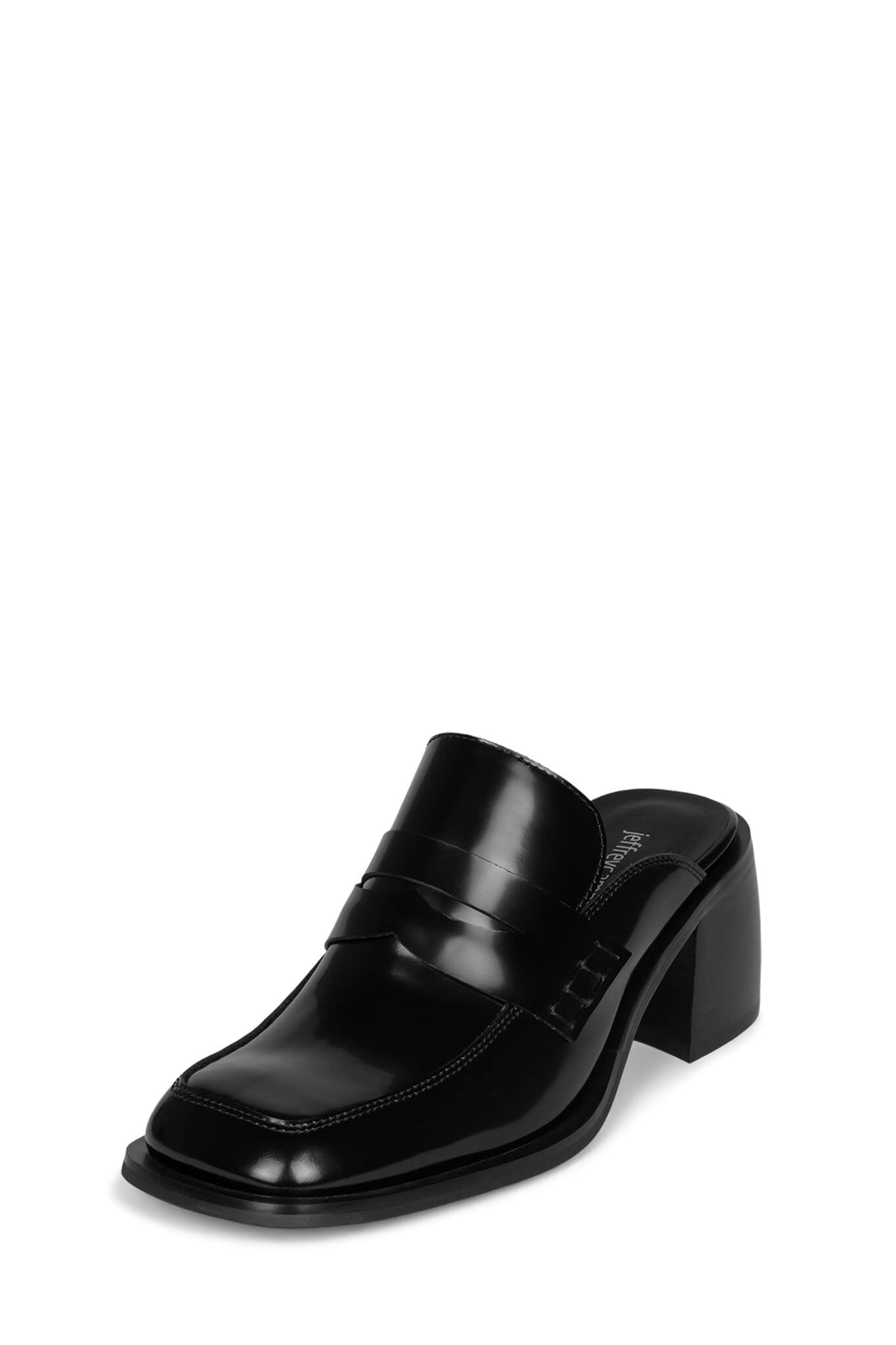 Jeffrey Campbell Ecole-M Black Box Squared Toe Block Heel Slip On