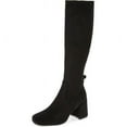 thumbnail image 1 of Jeffrey Campbell HOTLAVA-K2 Black Suede Block Heel Squared Toe Knee High Boots (Black Suede, 10), 1 of 6