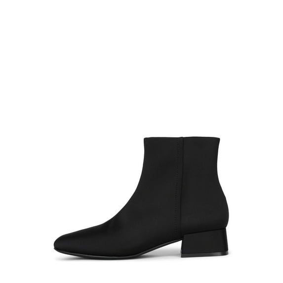 Jeffrey Campbell Katlyn Black Neoprene Block Heel Zipper Closure Fashion Boots (Black Neoprene, 7.5)