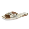 thumbnail image 1 of Jeffrey Campbell Knaughty-3 Silver Gold Knotted Slip-On Flat Mule Sandal (Silver Gold, 6), 1 of 3