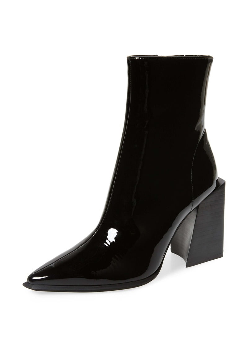 Jeffrey Campbell LA-Siren Boot-Black Patent Leather Pointy Block