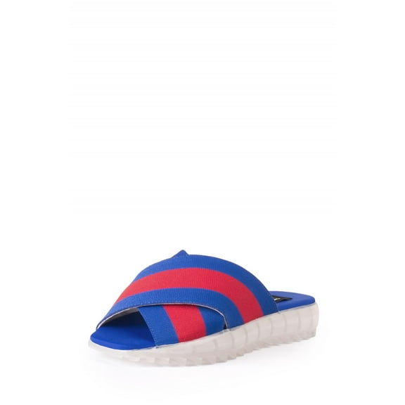 Jeffrey Campbell Motobu Razor Striped Red Blue Criss Crossed Flatform Slide (6)