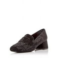 thumbnail image 1 of Jeffrey Campbell Ritzy Black Velvet Black Slip On Block Heel Squared Toe Loafers (Black Velvet Black, 6), 1 of 4