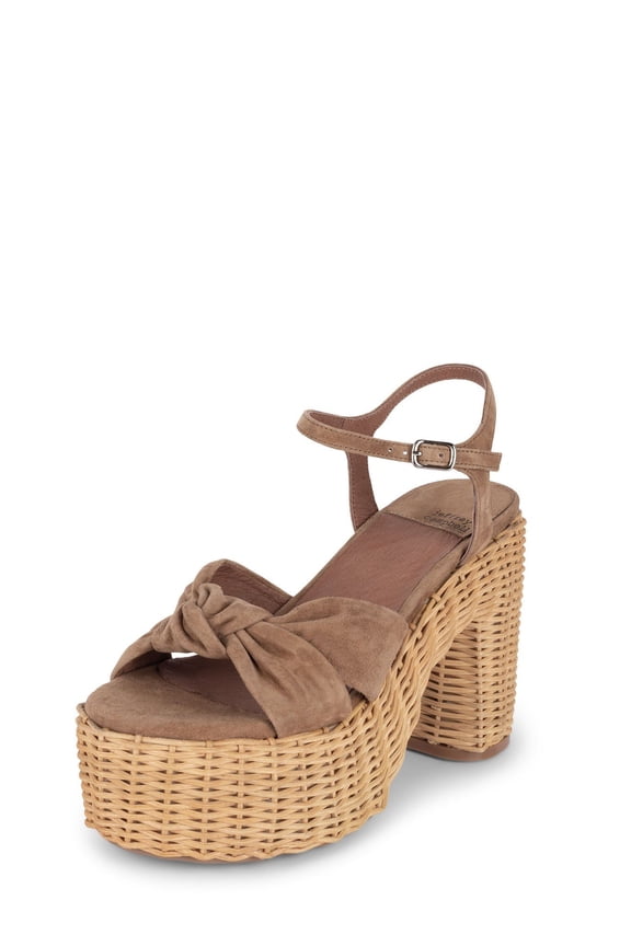 Tea Party Adjustable Ankle Strap Platform Sandal TAN SUEDE (9.5, TAN SUEDE)
