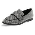 thumbnail image 1 of Jeffrey Campbell Velvit-JL Black Clear Fashion Slip On Rhinestone Flat Loafers (Black Clear, 8), 1 of 4