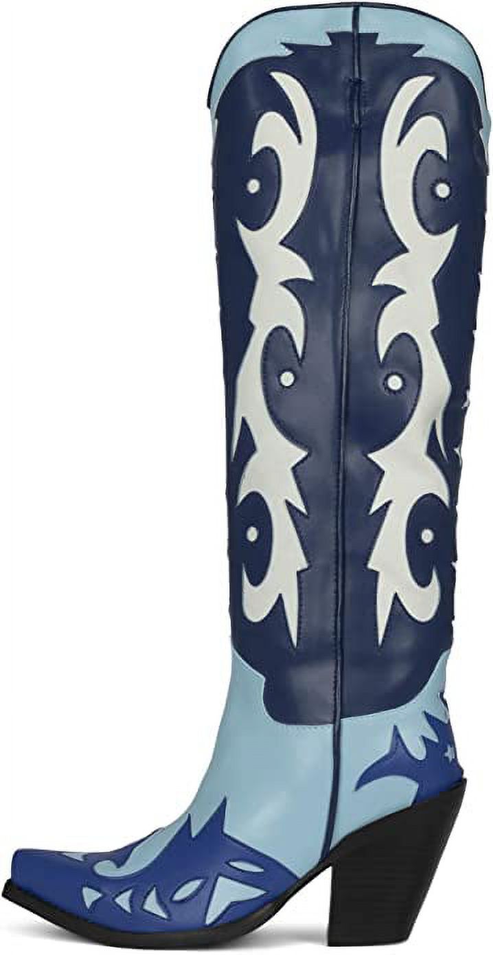Women's Cambell Starwood Tall Western Boot Snip Toe Blue 7 M US