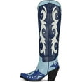 thumbnail image 1 of Jeffrey Campbell Women's Cambell Starwood Tall Western Boot Snip Toe Blue 8 M  US, 1 of 4