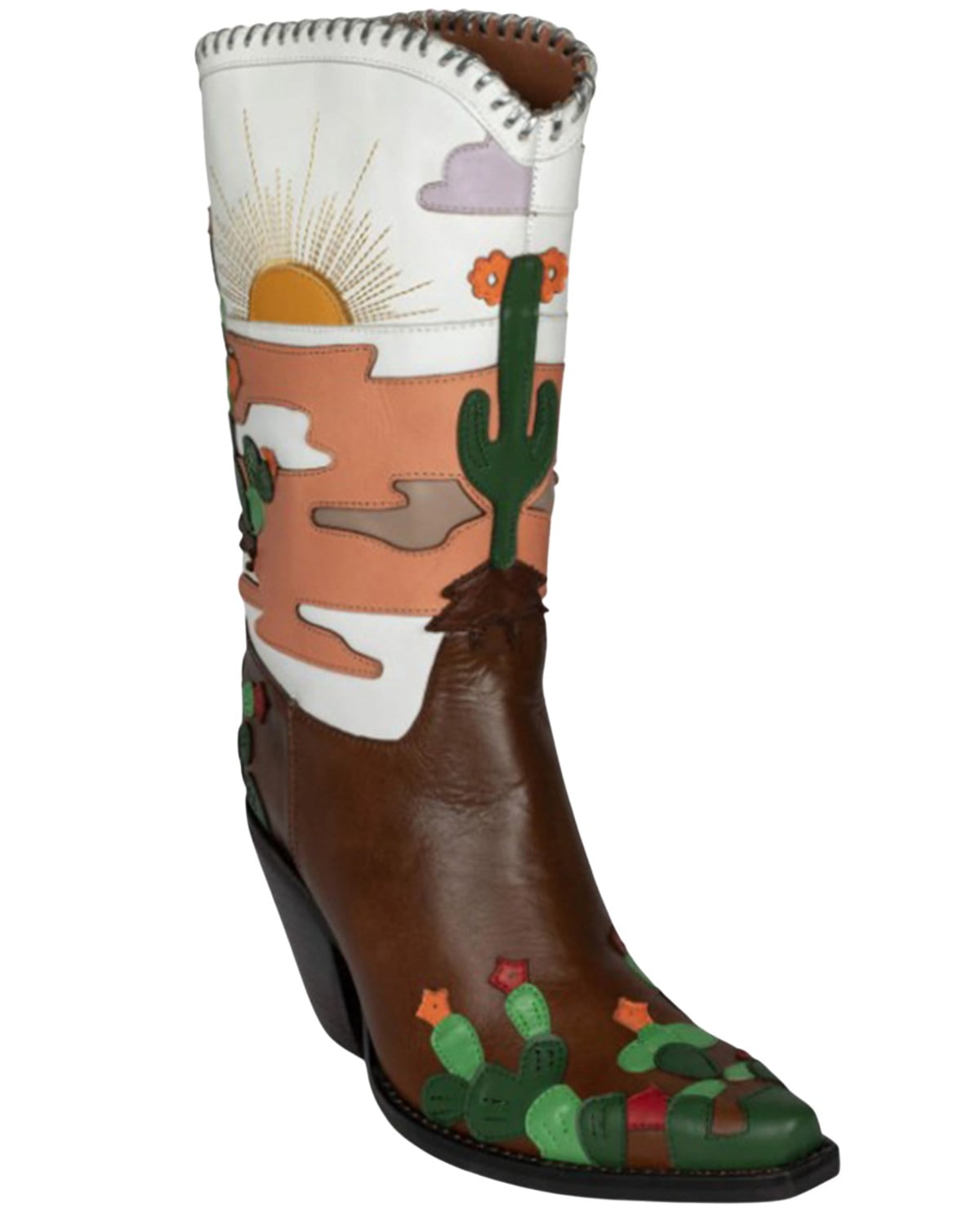 Jeffrey Campbell Women s Desierto Desertscape Inlay Western Boot Snip Toe Brown 6 M US Walmart