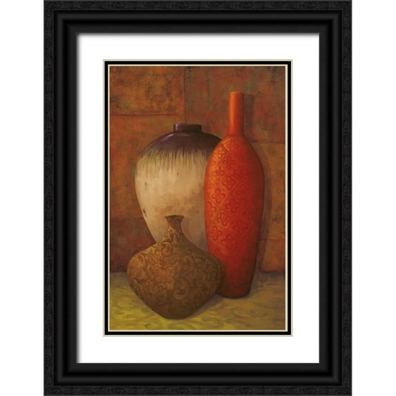 Jeffrey, Jillian 11x14 Black Ornate Wood Framed with Double Matting Museum Art Print Titled - Exotic Vessels II