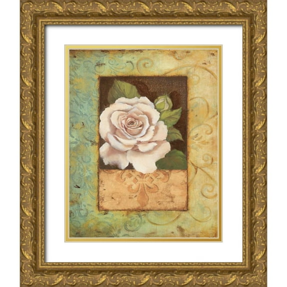 Jeffrey, Jillian 20x24 Gold Ornate Wood Framed with Double Matting Museum Art Print Titled - Antique Rose I