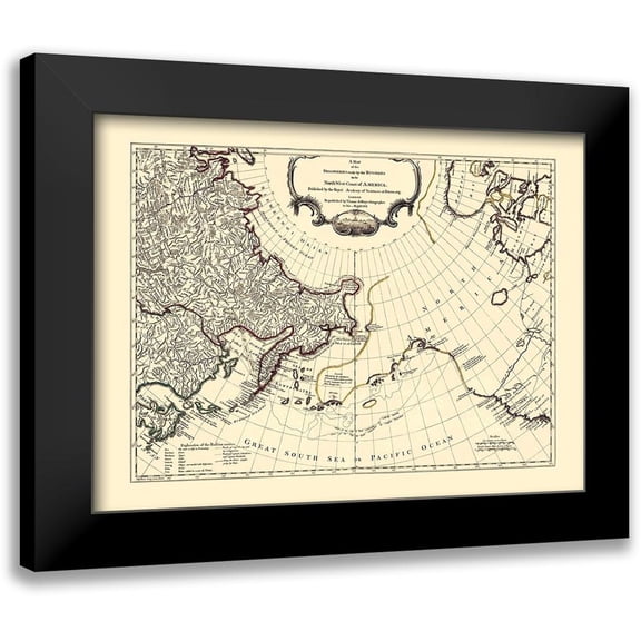 Jeffreys 14x11 Black Modern Framed Museum Art Print Titled - North West Coast America Russian Discoveries