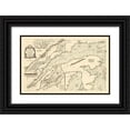 thumbnail image 1 of Jeffreys 18x13 Black Ornate Wood Framed with Double Matting Museum Art Print Titled - St Laurence River Fort Frontenac Isle Anticost, 1 of 4
