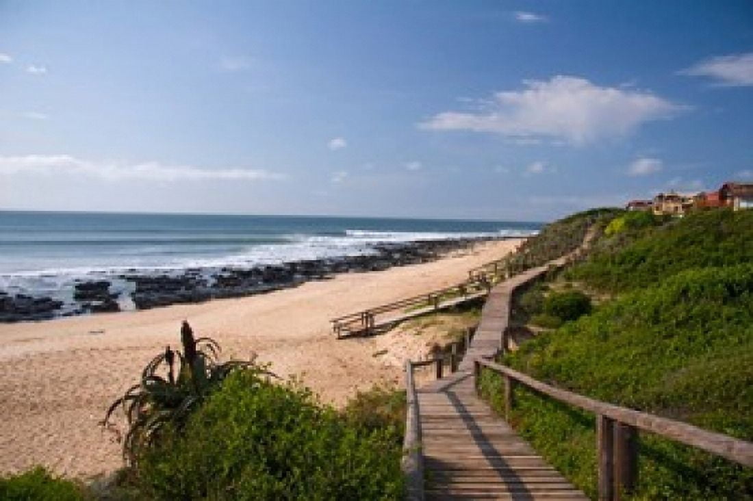 Jeffreys Bay boardwalk Supertubes South Africa Canvas Art - Micah Wright DanitaDelimont (34 x 23)
