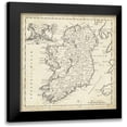 thumbnail image 1 of Jeffreys, T. 12x12 Black Modern Framed Museum Art Print Titled - Map of Ireland, 1 of 5