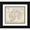 thumbnail image 1 of Jeffreys, T. 14x12 Black Ornate Wood Framed with Double Matting Museum Art Print Titled - Map of Sweden and Denmark, 1 of 4