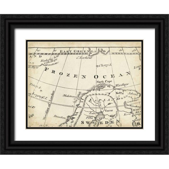 Jeffreys, T. 18x15 Black Ornate Wood Framed with Double Matting Museum Art Print Titled - Map of Europe Grid II