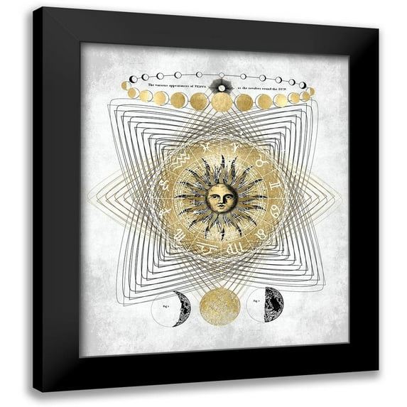 Jeffries, Oliver 12x14 Black Modern Framed Museum Art Print Titled - Zodiac Sun I