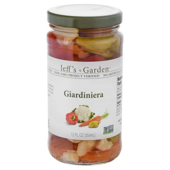 Jeff's Garden Giardiniera Pickled Vegetables, Dairy-Free & Gluten-Free - 12 oz, Pack of 6