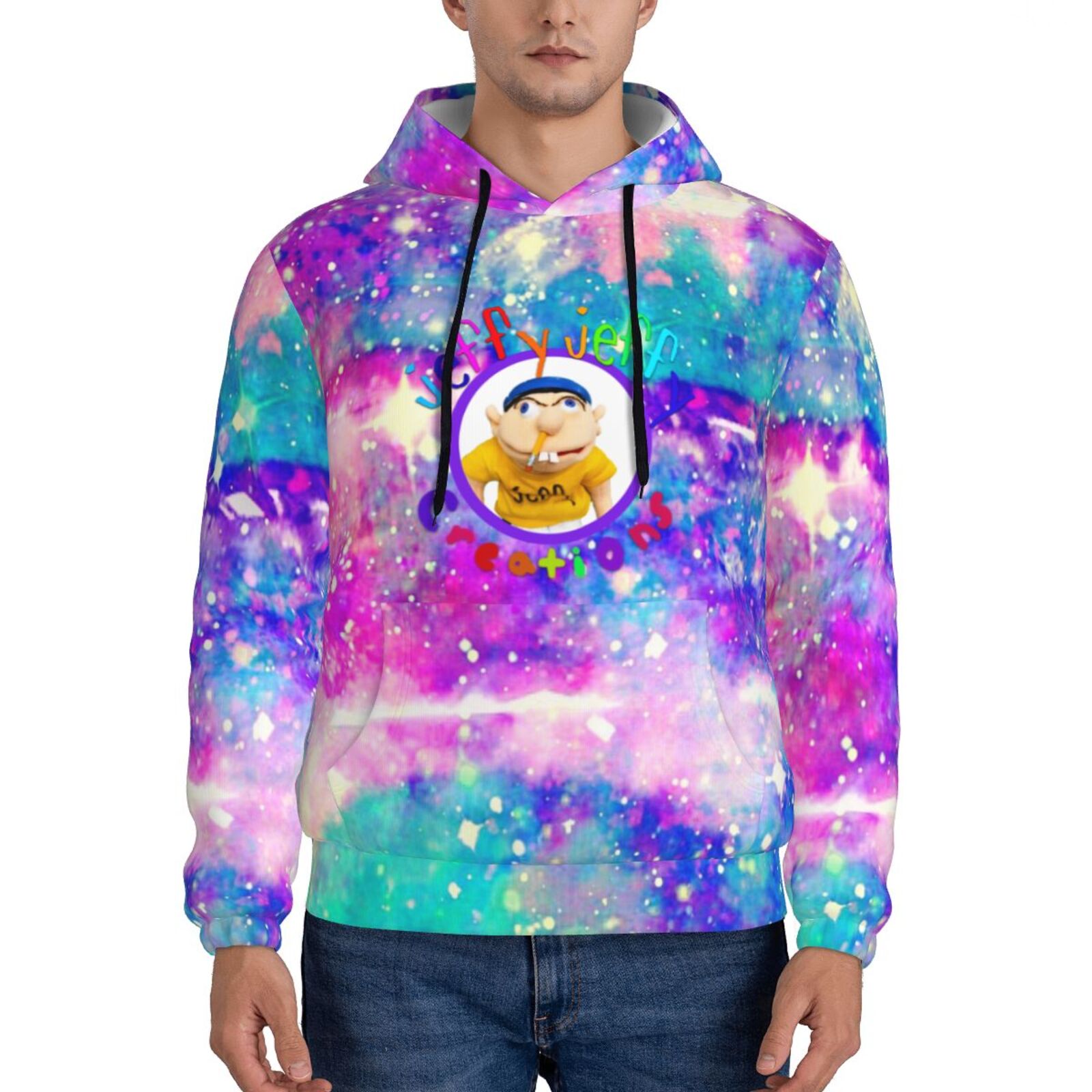 Jeffy And Mario Men'S Adult Hooded Sweater, Fashion Pullover, Novelty