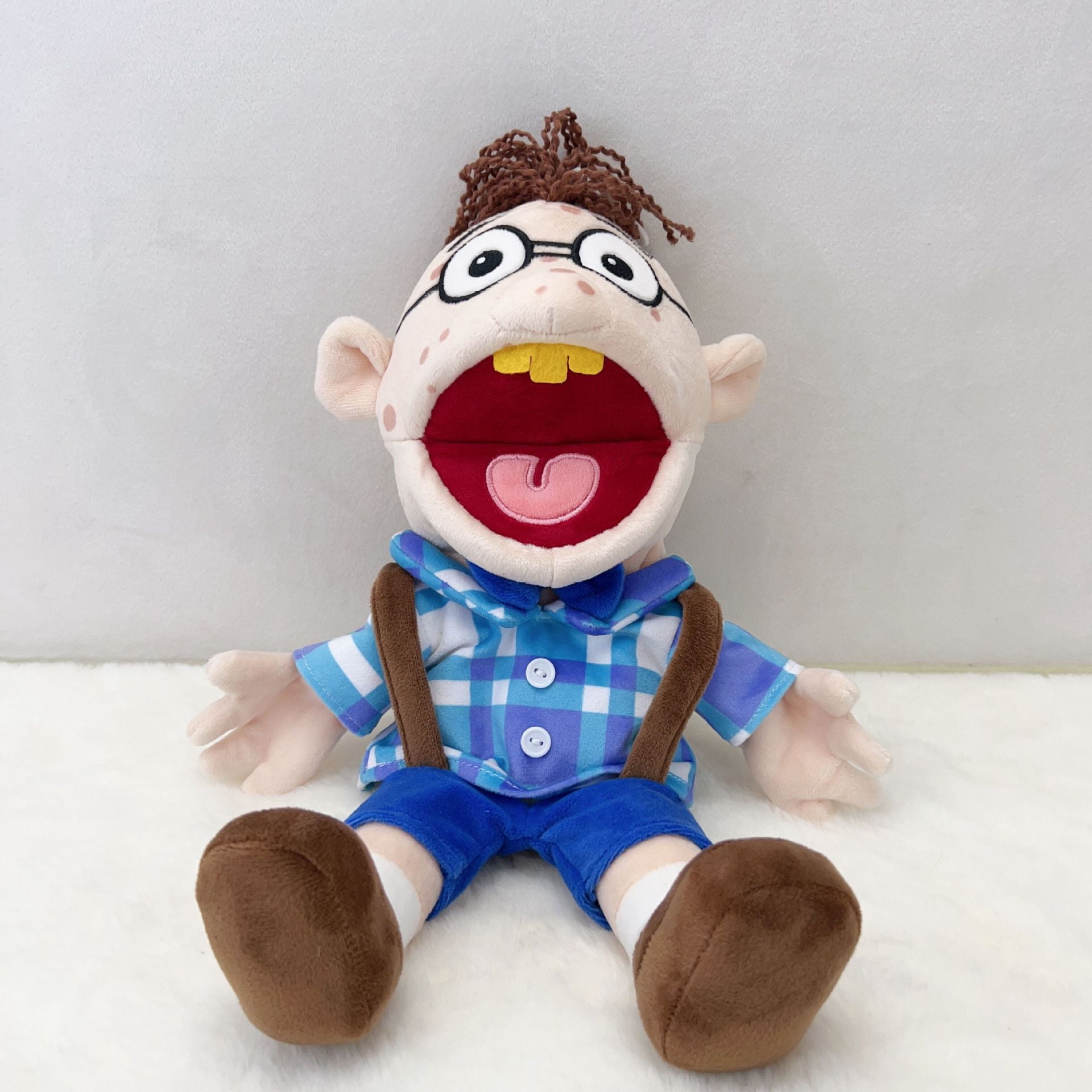 Jeffy Puppet Plush Toy, Jeffy Sister/Mom/Dad Soft Plush Toy, Hand Puppet  for Play House, Mischievous Funny Puppet's Toy with Working Mouth, Kid's