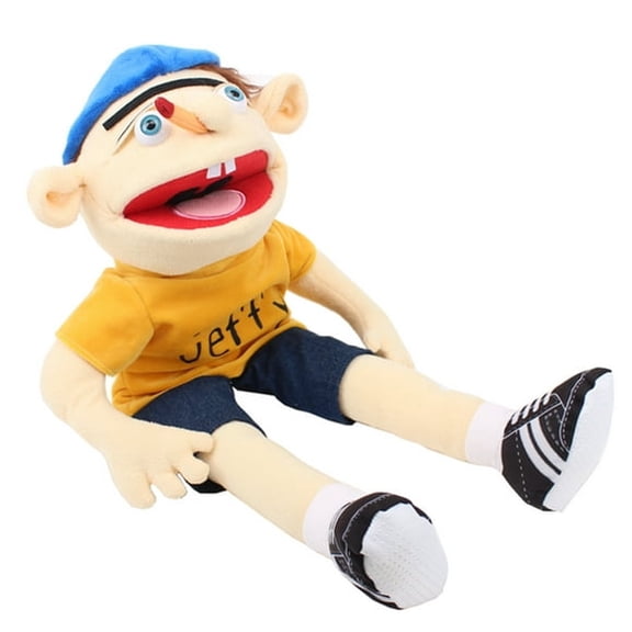 Jeffy Plush Toy Cosplay Jeffy Hat Hand Puppet Game Ventriloquism Prop Party Gift