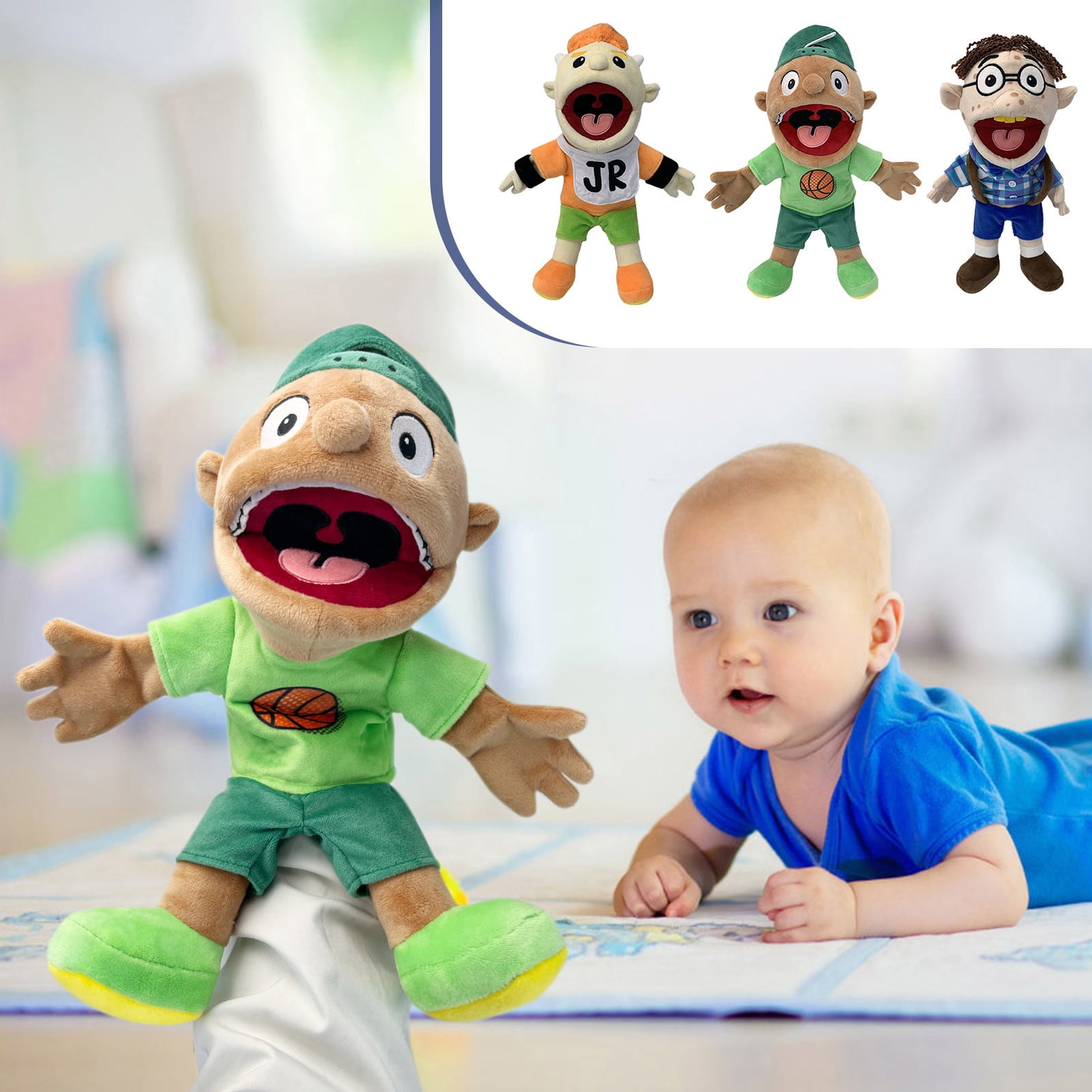 sml Jeffy 3PC Soft Plush Toy Hand Puppet for Play House, Mischievous