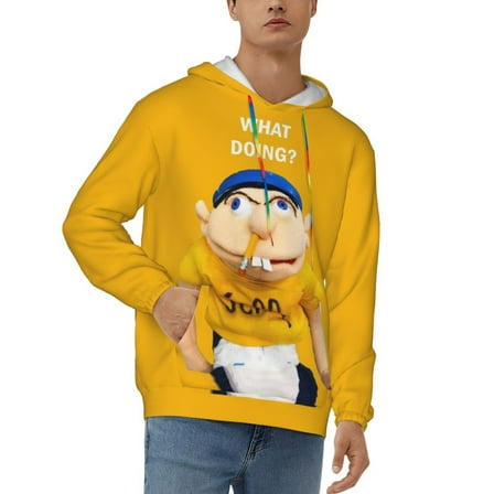 Jeffy What Doing Men's Hoodies Sweatshirt Novelty 3D Print Pullover Hoody Daily Hooded