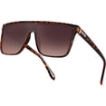thumbnail image 1 of Jefoo Polarized Square Sunglasses for Women Men Oversized Fashion Siamese Lens Style Flat Top Shield Shades UV Protection, 1 of 2