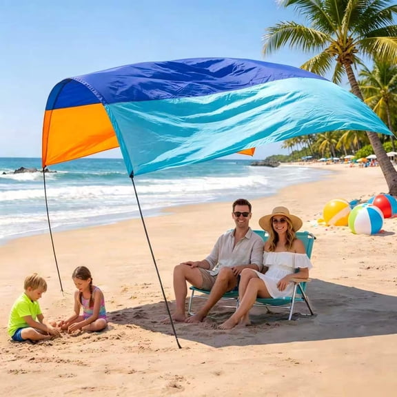 Jefuzh Wind Portable Beach Shade Canopy, Quick 3-Minute Setup | 150 Sq. Ft. Sun Shelter for Up to 8 People | Lightweight with UPF 50+ Protection | Ideal Sun Shelter & Beach Tent for Family Outings