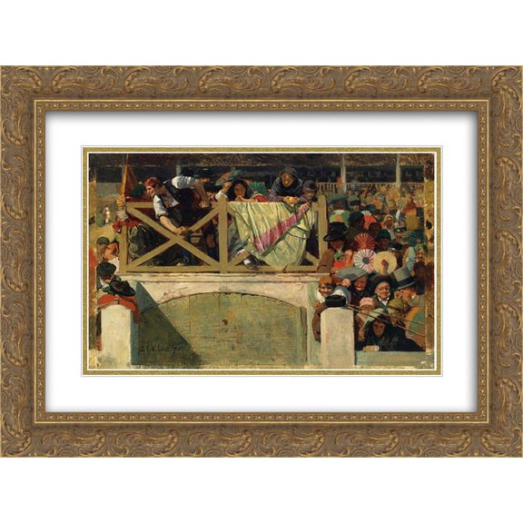Jehan Georges Vibert 2x Matted 24x18 Gold Ornate Framed Art Print 'At the Corrida'