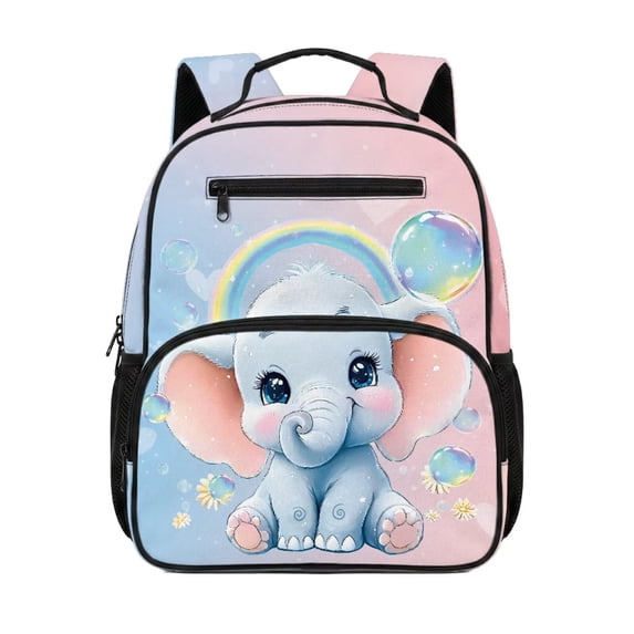 Jeiento 13.5 Inch Durable Toddler Bookbag, Elephant Preschool School Bag with Large Capacity, Adjustable Straps Backpack for Boys Girls Kindergarten Travel