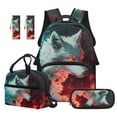 thumbnail image 1 of Jeiento 17 Inch Backpack And Lunch Box Set for Primary Elementary Kids Boys Fire Wolf Print Large Capacity 4-Piece School Bag Set (Backpack, Lunch Bag, Pencil Case, 2 Bookmarks), 1 of 7