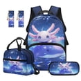 thumbnail image 1 of Jeiento 17 Inch Kids Backpack And Lunch Box Set for Elementary Boys Girls Ages 6-8, Galaxy Axolotl 4-Piece Backpack Set with Adjustable Padded Straps, Lunch Bag, Pencil Case, Bookmark, 1 of 7