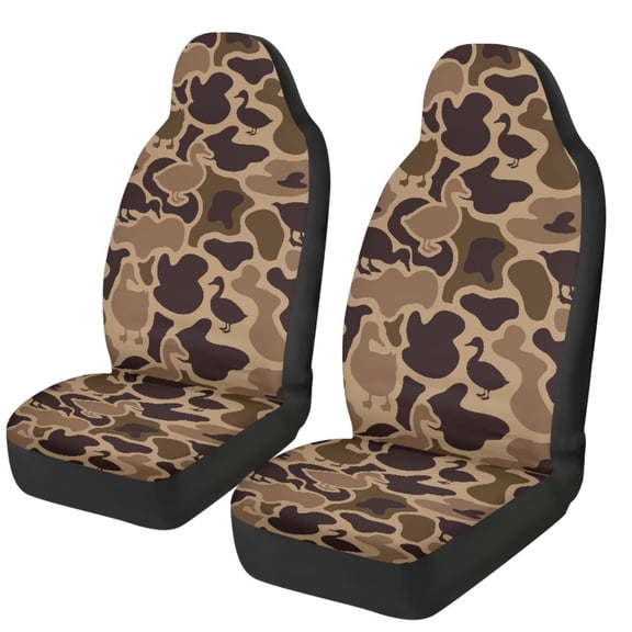Jeiento 2 Pcs Car Seat Covers for Front Seat Elastic Fabrics Car Seats Covers All-Season Protection Duck Camouflage Auto Interior Automotive Accessories Universal Fit for Most Vehicles