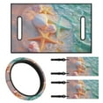 thumbnail image 1 of Jeiento 4 PCS Golf Cart Seat Cover with Golf Cart Steering Wheel Cover and 2PCS Golf Cart Flags Sea Stars Shells Steering Wheel Cover Decorations Golf Cart Seat Cushions Cover Club Car Flag, 1 of 5