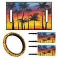 thumbnail image 1 of Jeiento 4 PCS Golf Cart Seat Cover with Steering Wheel Cover and Golf Cart Flags Coconut Tree Mini Flags Golf Cart Seat Towel Blanket Steering Wheel Cover Protector Golf Cart Decoration, 1 of 5