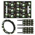 thumbnail image 1 of Jeiento 4 PCS Golf Cart Seat Cover with Steering Wheel Cover and Golf Cart Flags Golf Balls Club Car Flag Universal Seat Blanket Steering Wheel Wrap Cover Golf Cart Accessories, 1 of 5